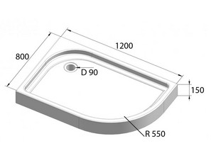 Душевой поддон BelBagno Tray-BB-RH 120*80