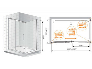 Душевой уголок CEZARES PREMIER-SOFT-AH-1-120*80  L\R