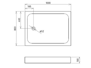 Душевой поддон GEMY ST15T 100*80