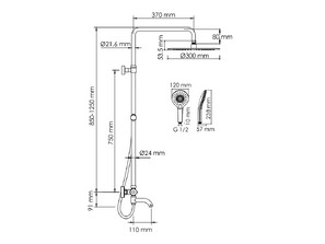 Душевая стойка Wasserkraft A188.116.101.087.CH Thermo