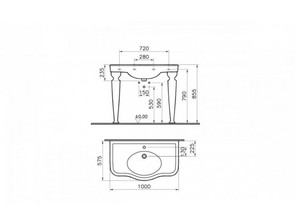 Раковина с пьедесталом Vitra  Efes 6209B003-0001