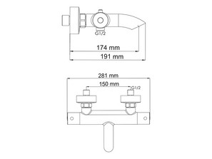 Смеситель для ванны и душа Wasserkraft Berkel 4811 Thermo
