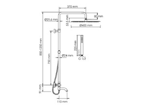 Душевая стойка Wasserkraft A188.117.137.010.CH Thermo