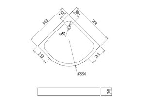 Душевой поддон GEMY ST07T 90*90