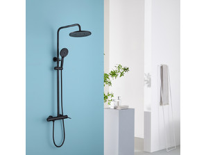 Душевая стойка  ABBER Emotion AF8816B с изливом, черная матовая