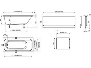 Ванна акриловая Ravak Chrome  150*70