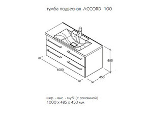 Мебель для ванной  CAPRIGO ACCORD 100 (2 ящика)