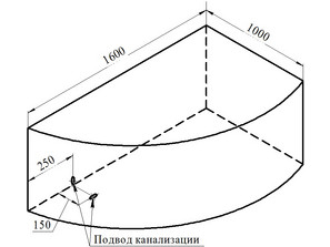 Ванна акриловая VANNESA Модерна 160*100