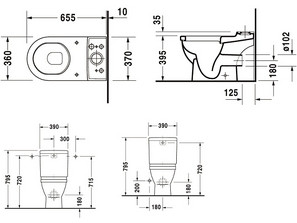 Унитаз моноблок DURAVIT Starck 3 0126090000 