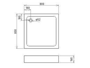 Душевой поддон GEMY ST15A 80*80
