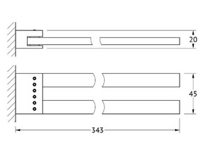 Держатель полотенец поворотный двойной 31 см LineaG Tiffany Lux TIF 907