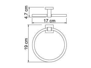 Держатель полотенец кольцо Wasserkraft Lippe К-6560
