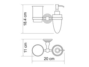  Держатель стакана и дозатора Wasserkraft Ammer К-7089