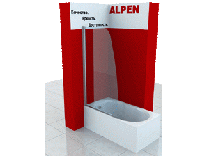 Шторка на ванну ALPEN ALPINA 100 A170N 