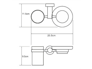 Держатель стакана и мыльницы Wasserkraft Donau K-9426