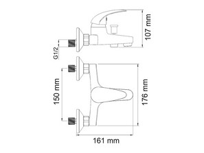 Смеситель для ванны и душа Wasserkraft Isen 2601