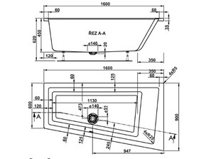 Ванна акриловая VAGNERPLAST Cavallo 160*90