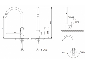 Смеситель для кухни BRAVAT Eler  F7191238CP