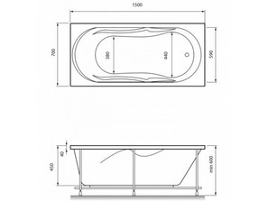 Ванна акриловая RELISAN  Daria  150x70