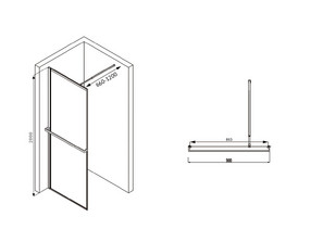 Душевая стенка ABBER Immer Offen AG60090B