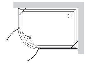 Душевой уголок Vegas Glass AFS-F 110x80 L/R