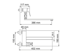 Смеситель для ванны и душа Wasserkraft Exter 1602L