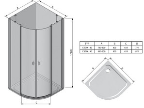 Душевой уголок RAVAK Chrome CSKK4 90*90