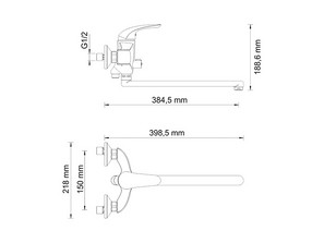 Смеситель для ванны и душа Wasserkraft Rossel 2802L