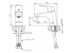 Смеситель для раковины BRAVAT DROP F14898C-1