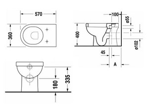 Унитаз приставной  Duravit Happy D 0174090000