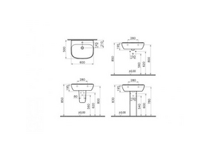 Раковина с пьедесталом Vitra Zentrum 5633B003-0001