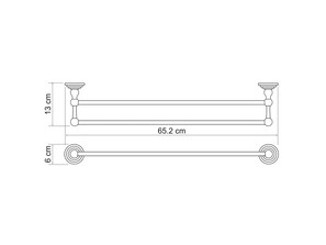 Штанга для полотенец двойная Wasserkraft Ammer К-7040