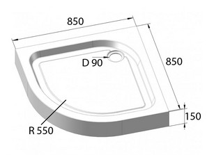 Душевой поддон BelBagno Tray-BB-R 85*85