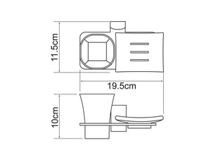 Держатель стакана и мыльницы Wasserkraft Leine К-5026