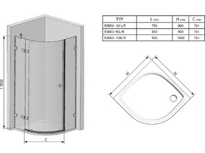 Душевой уголок RAVAK Brilliant  BSKK3 100