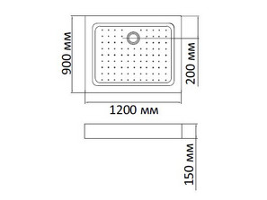 Душевой поддон BandHours Rectangular 912-Tray 120*90