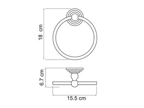 Держатель полотенец кольцо Wasserkraft Ammer К-7060