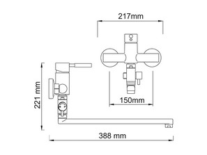 Смеситель для ванны и душа Wasserkraft Main 4102L