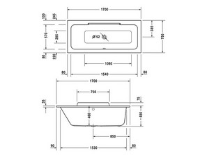 Ванна акриловая Duravit Durastyle 170х75 (700296000000000)