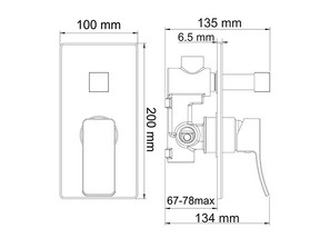 Встраиваемый  смеситель для ванны и душа Wasserkraft Aller 10641