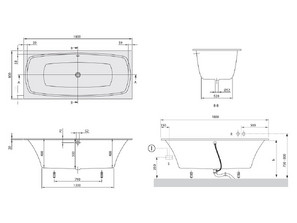 Ванна квариловая  Villeroy & Boch My Art  Duo 180*80 UBQ180MYA2V-01 
