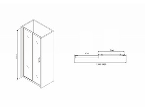 Душевая дверь ABBER Schwarzer Diamant AG30140B