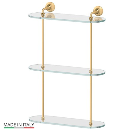Полка стеклянная 3-х ярусная 40 см 3SC Stilmar Satin Gold STI 317